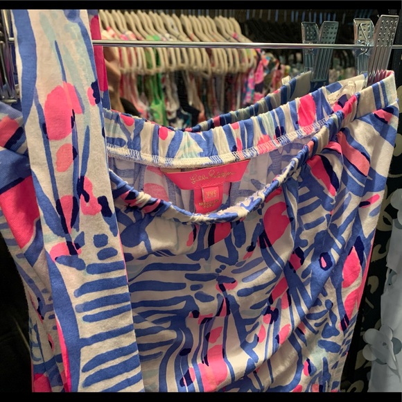 Lilly Pulitzer Ritz Romper Blue Haven Pop Up Red Right Return Size XXS - Picture 12 of 13